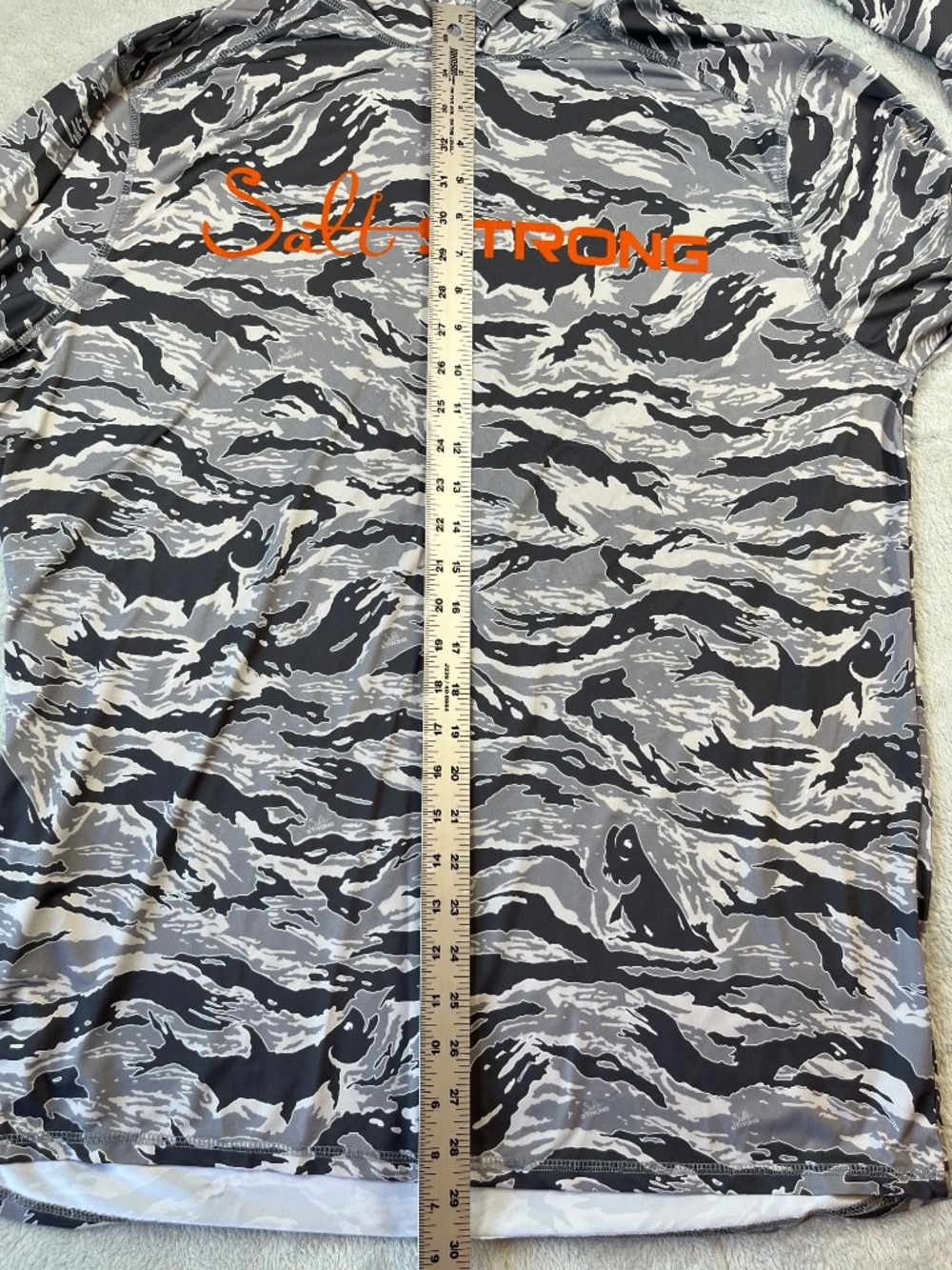 Mens Salt Strong Lightweight Performance Fishing Hoodie UPF Camo Sun Shirt sz L - Picture 7 of 8